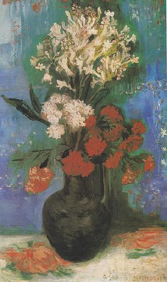 Vincent Van Gogh Vase of carnations and other flowers
